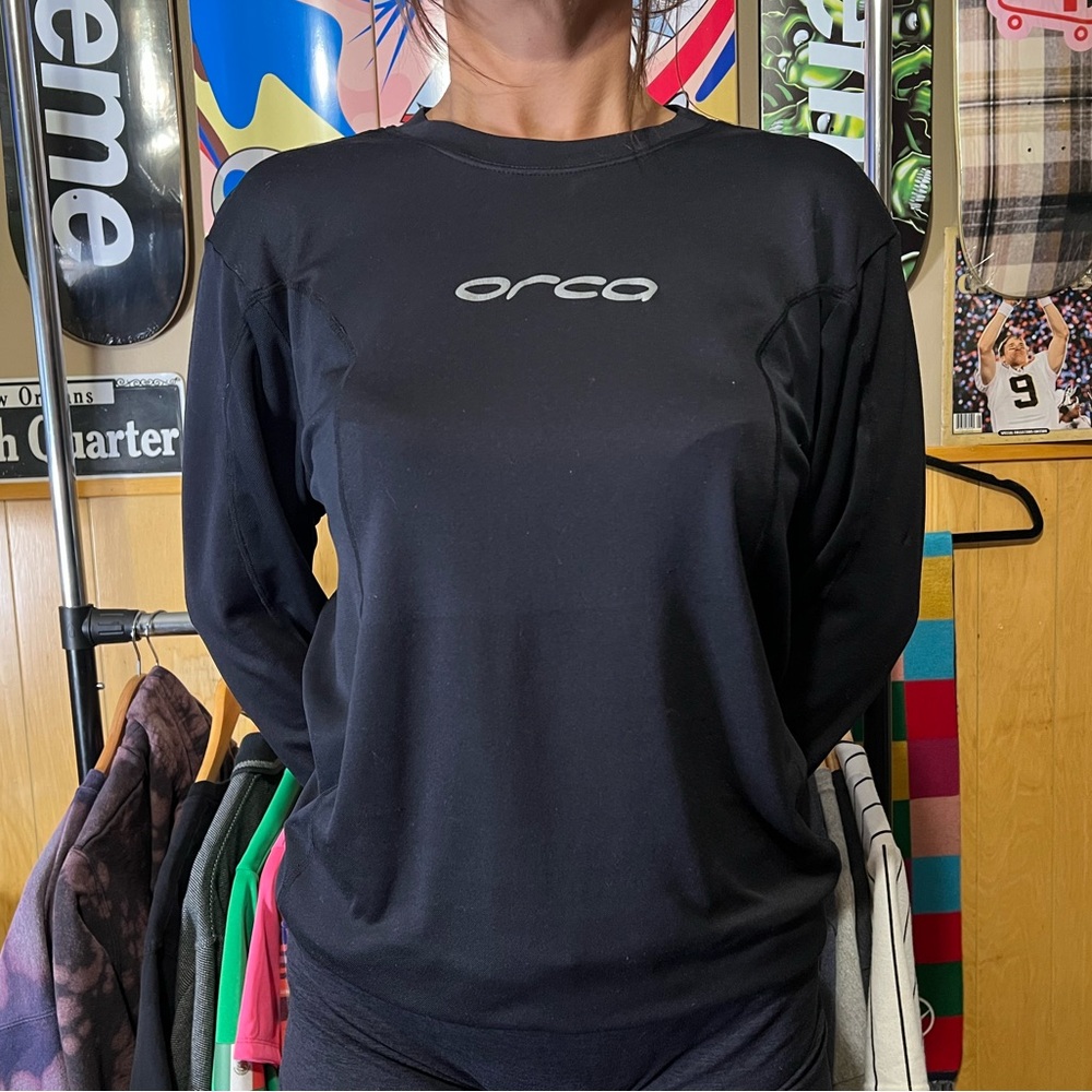 Orca Black Long Sleeve Shirt size small men’s fitted